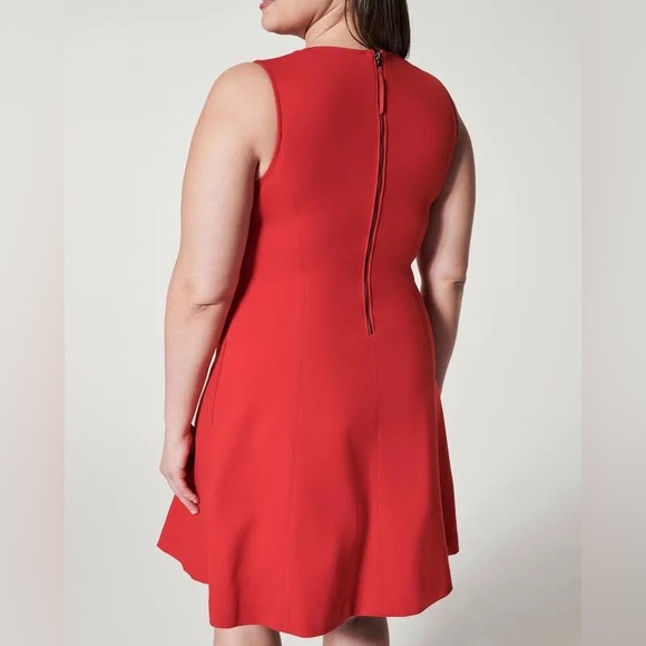 SPANX Perfect Fit & Flare Red Ponte Dress Sleeveless Pockets High Neck | XL - Picture 5 of 12